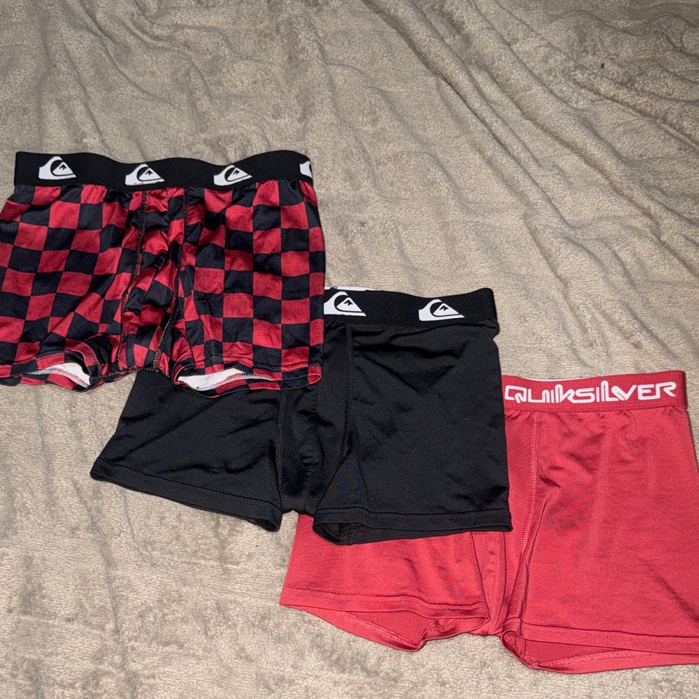 Quiksilver Red and Black Boxer Brief Trio